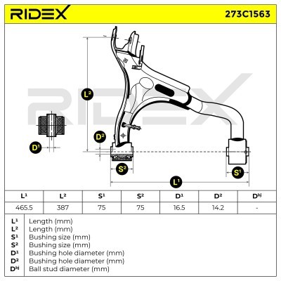 Querlenker RIDEX 273C1563 273C1563 - foto 8