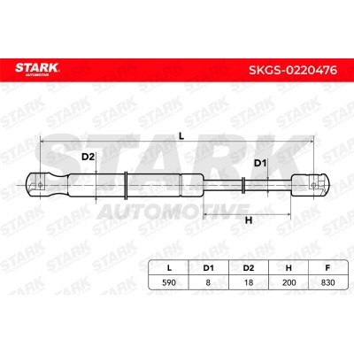 Gasfeder, Koffer-/Laderaum Stark SKGS-0220476 SKGS-0220476 - foto 4