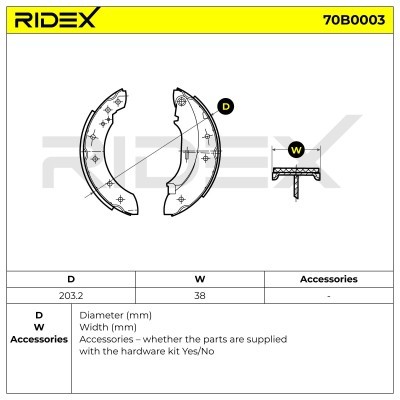Bremsbeläge Satz RIDEX 70B0003 70B0003 - foto 7