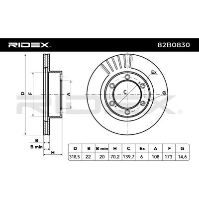 Bremsscheibe RIDEX 82B0830 82B0830 - foto 4