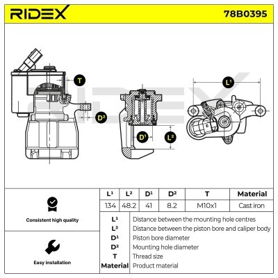 Bremssattel RIDEX 78B0395 78B0395 - foto 6