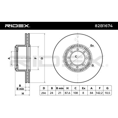 Bremsscheibe RIDEX 82B1674 82B1674 - foto 5