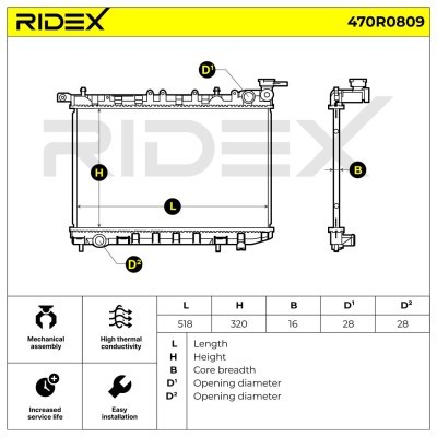 Kühler, Motorkühlung RIDEX 470R0809 470R0809 - foto 5