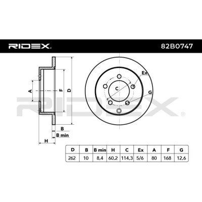 Bremsscheibe RIDEX 82B0747 82B0747 - foto 3
