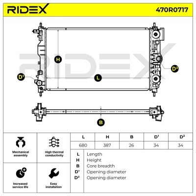 Kühler, Motorkühlung RIDEX 470R0717 470R0717 - foto 5