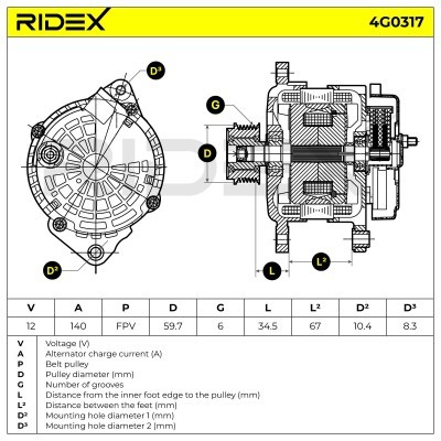 Generator RIDEX 4G0317 4G0317 - foto 7