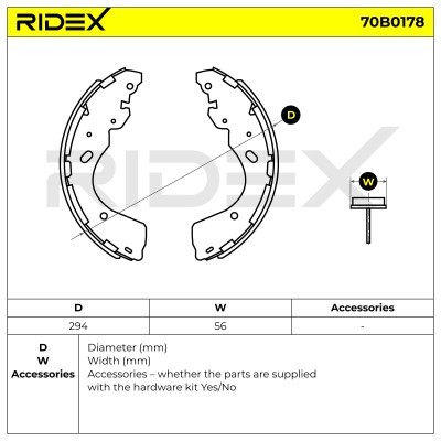Bremsbeläge Satz RIDEX 70B0178 70B0178 - foto 5