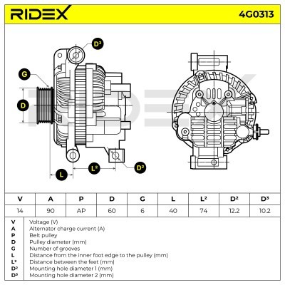 Generator RIDEX 4G0313 4G0313 - foto 7