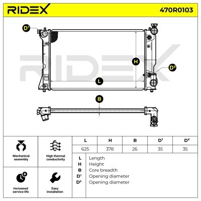 Kühler, Motorkühlung RIDEX 470R0103 470R0103 - foto 5