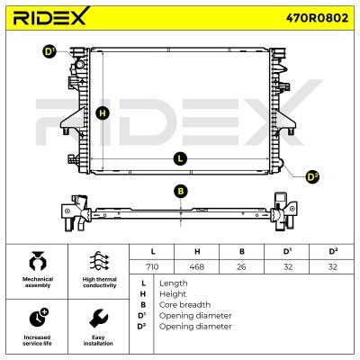 Kühler, Motorkühlung RIDEX 470R0802 470R0802 - foto 5