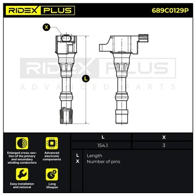 Zündspule RIDEX 689C0129P 689C0129P - foto 3