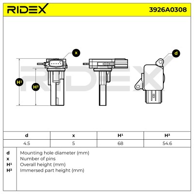 Luftmassenmesser RIDEX 3926A0308 3926A0308 - foto 6