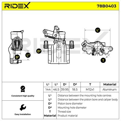 Bremssattel RIDEX 78B0403 78B0403 - foto 4