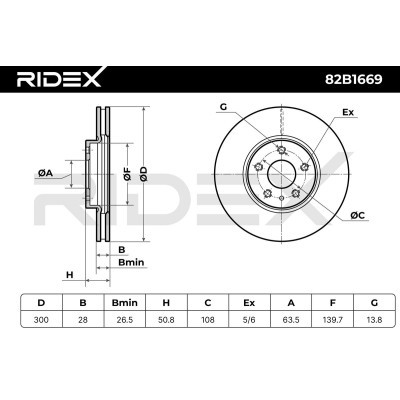 Bremsscheibe RIDEX 82B1669 82B1669 - foto 7