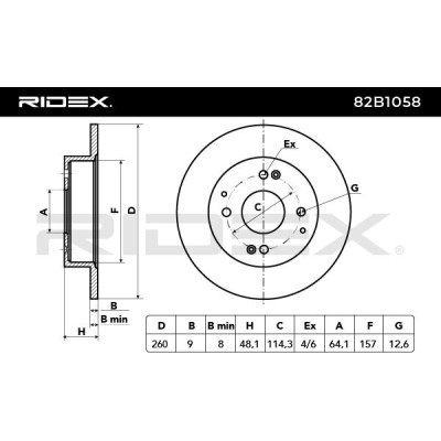 Bremsscheibe RIDEX 82B1058 82B1058 - foto 3
