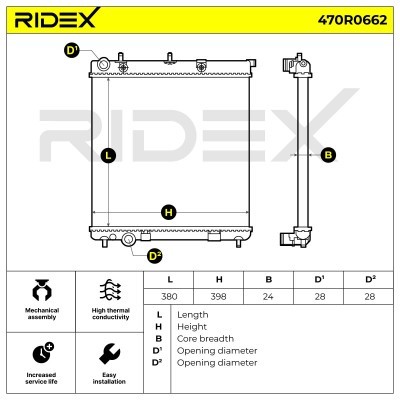 Kühler, Motorkühlung RIDEX 470R0662 470R0662 - foto 7
