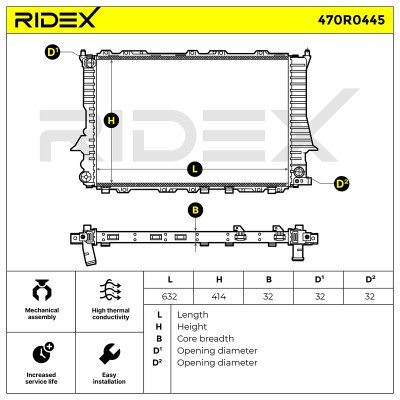 Kühler, Motorkühlung RIDEX 470R0445 470R0445 - foto 4