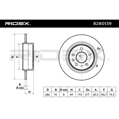 Bremsscheibe RIDEX 82B0139 82B0139 - foto 4