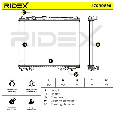 Kühler, Motorkühlung RIDEX 470R0896 470R0896 - foto 5