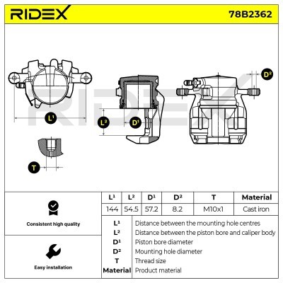 Bremssattel RIDEX 78B2362 78B2362 - foto 3