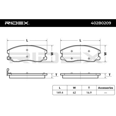Bremsbeläge Satz RIDEX 402B0209 402B0209 - foto 3