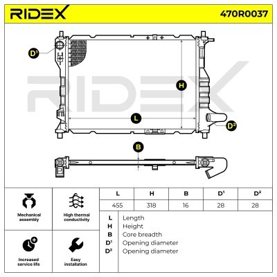 Kühler, Motorkühlung RIDEX 470R0037 470R0037 - foto 5
