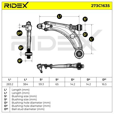 Querlenker RIDEX 273C1635 273C1635 - foto 6