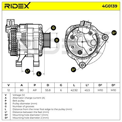 Generator RIDEX 4G0139 4G0139 - foto 6
