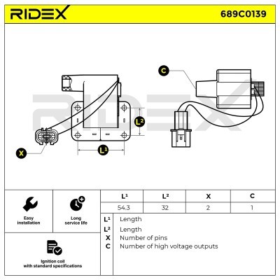 Zündspule RIDEX 689C0139 689C0139 - foto 4