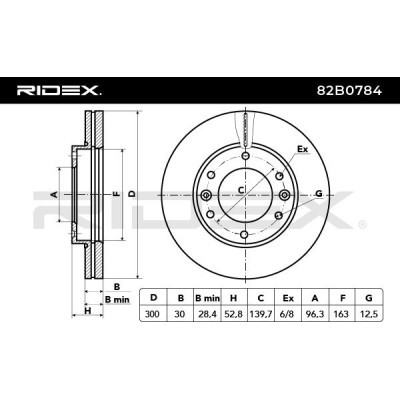 Bremsscheibe RIDEX 82B0784 82B0784 - foto 3