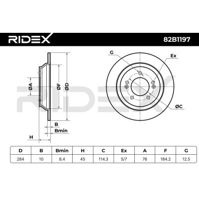 Bremsscheibe RIDEX 82B1197 82B1197 - foto 6