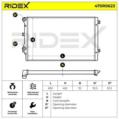 Kühler, Motorkühlung RIDEX 470R0623 470R0623 - foto 5