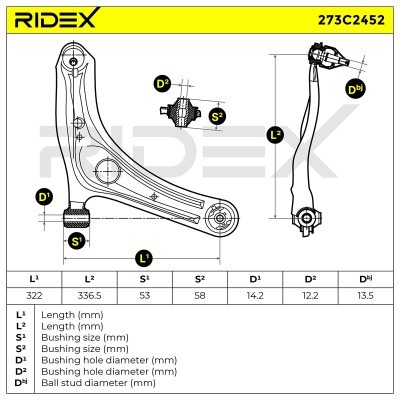 Querlenker RIDEX 273C2452 273C2452 - foto 8