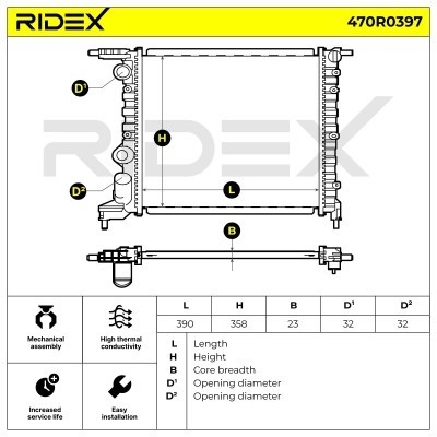 Kühler, Motorkühlung RIDEX 470R0397 470R0397 - foto 8
