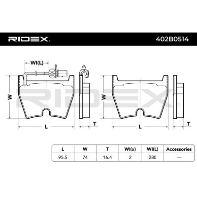 Bremsbeläge Satz RIDEX 402B0514 402B0514 - foto 4