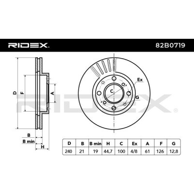 Bremsscheibe RIDEX 82B0719 82B0719 - foto 3