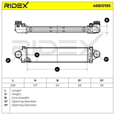 Ladeluftkühler RIDEX 468I0195 468I0195 - foto 5