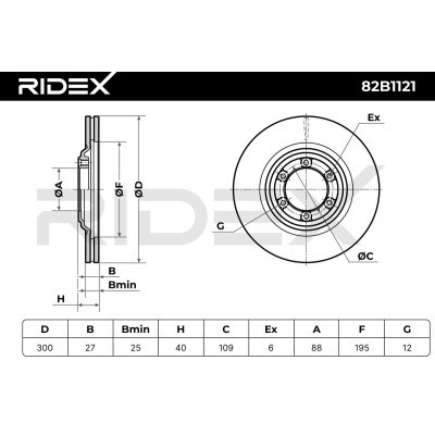 Bremsscheibe RIDEX 82B1121 82B1121 - foto 8