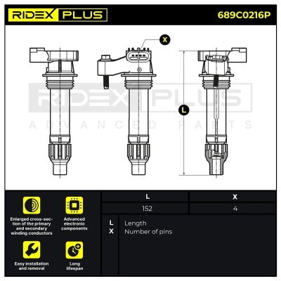Zündspule RIDEX 689C0216P 689C0216P - foto 2