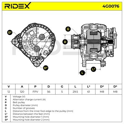 Generator RIDEX 4G0076 4G0076 - foto 6