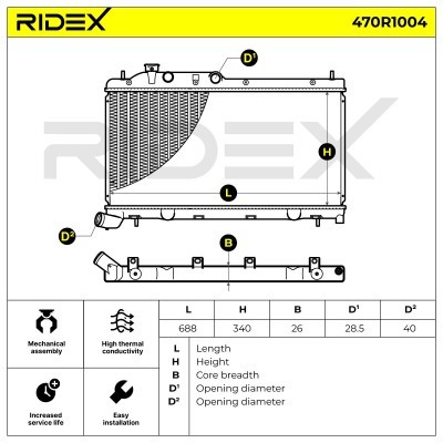 Kühler, Motorkühlung RIDEX 470R1004 470R1004 - foto 5
