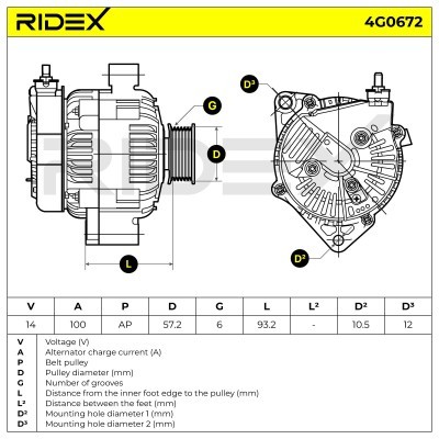 Generator RIDEX 4G0672 4G0672 - foto 7