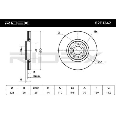 Bremsscheibe RIDEX 82B1242 82B1242 - foto 6