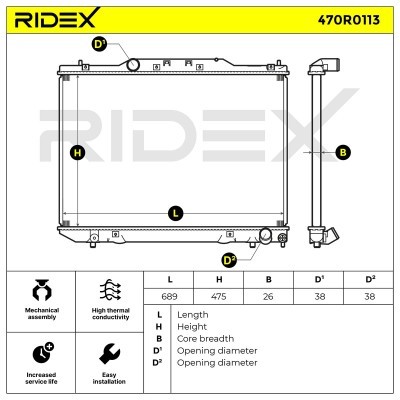 Kühler, Motorkühlung RIDEX 470R0113 470R0113 - foto 5