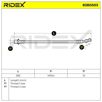 Bremsschlauch RIDEX 83B0503 83B0503 - foto 6