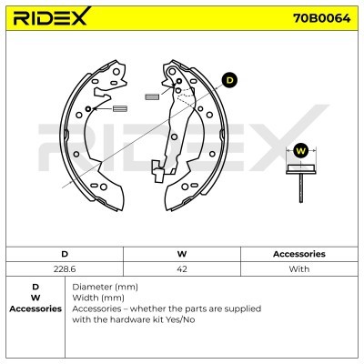 Bremsbeläge Satz RIDEX 70B0064 70B0064 - foto 2