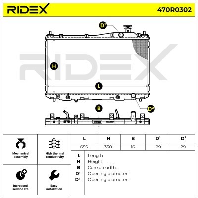 Kühler, Motorkühlung RIDEX 470R0302 470R0302 - foto 8