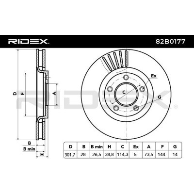 Bremsscheibe RIDEX 82B0177 82B0177 - foto 7