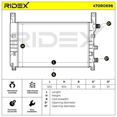Kühler, Motorkühlung RIDEX 470R0696 470R0696 - foto 6