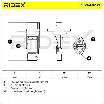 Luftmassenmesser RIDEX 3926A0237 3926A0237 - foto 6